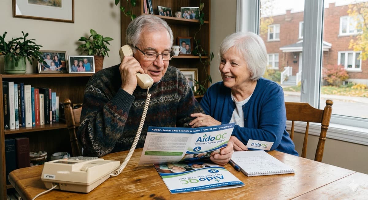 Couple d'aînés heureux — calculateur AidoQC